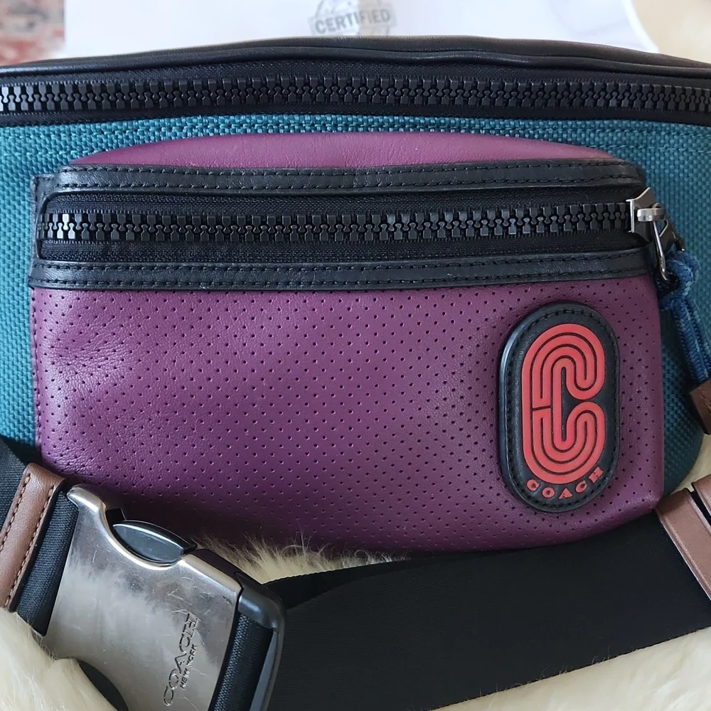 Gorgeous Coach Colorblock Terrain Belt Bag 🖤💜💚